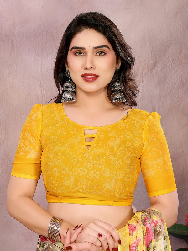 Floral_Print_Georgette_saree_with_Unstitched_Blouse_Piece