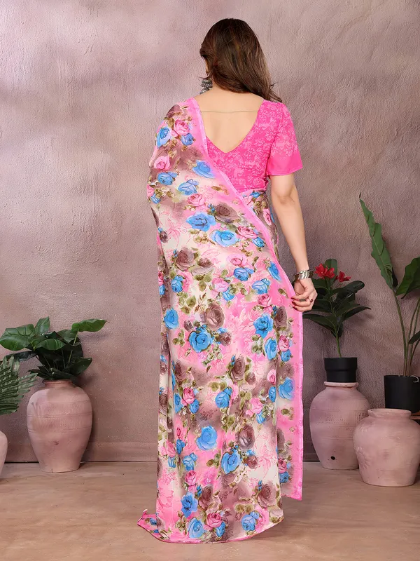 Floral_Print_Georgette_saree_with_Unstitched_Blouse_Piece