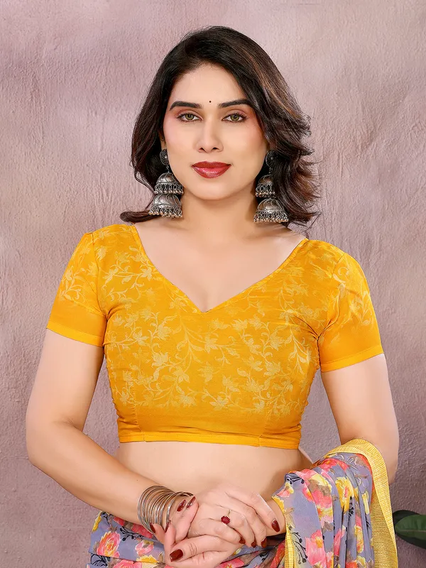 Floral_Print_Georgette_saree_with_Unstitched_Blouse_Piece