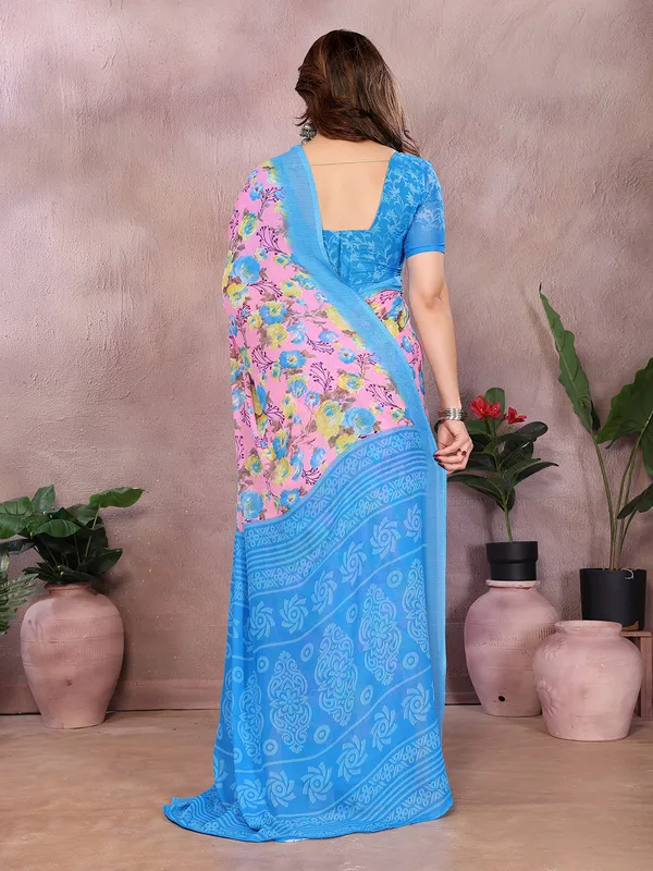 Floral_Print_Georgette_saree_with_Unstitched_Blouse_Piece