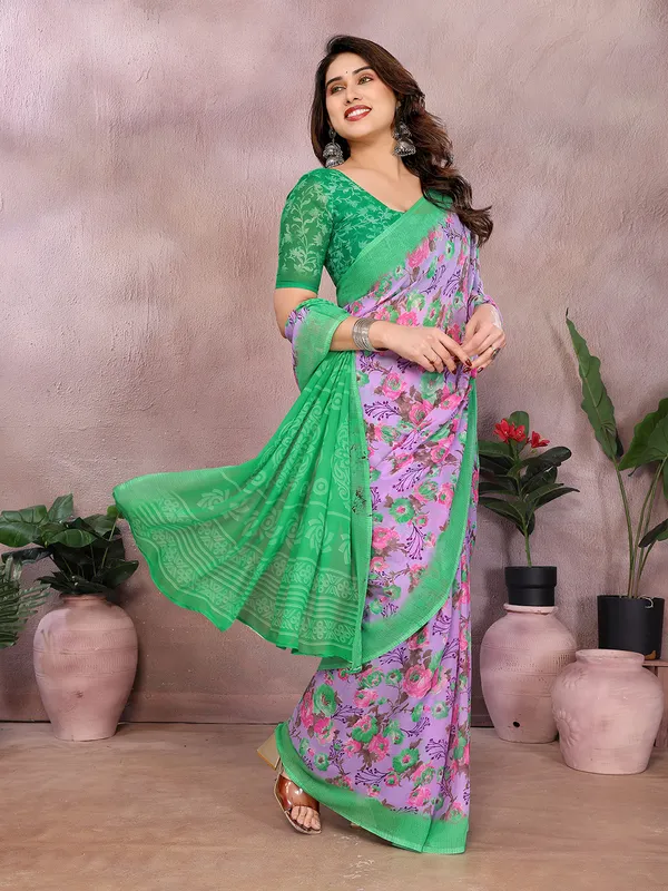 Floral_Print_Georgette_saree_with_Unstitched_Blouse_Piece