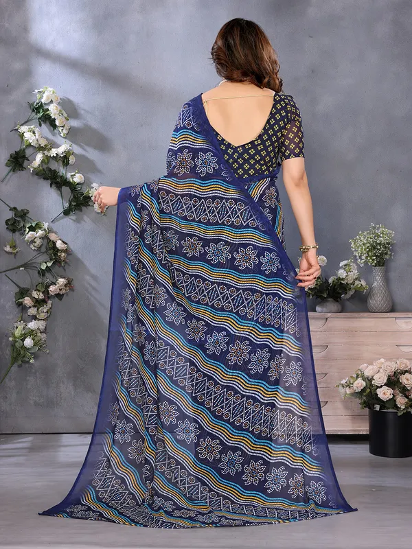 Ombre,_Paisley,_Printed_Bandhani_Georgette_Saree_(Blue)