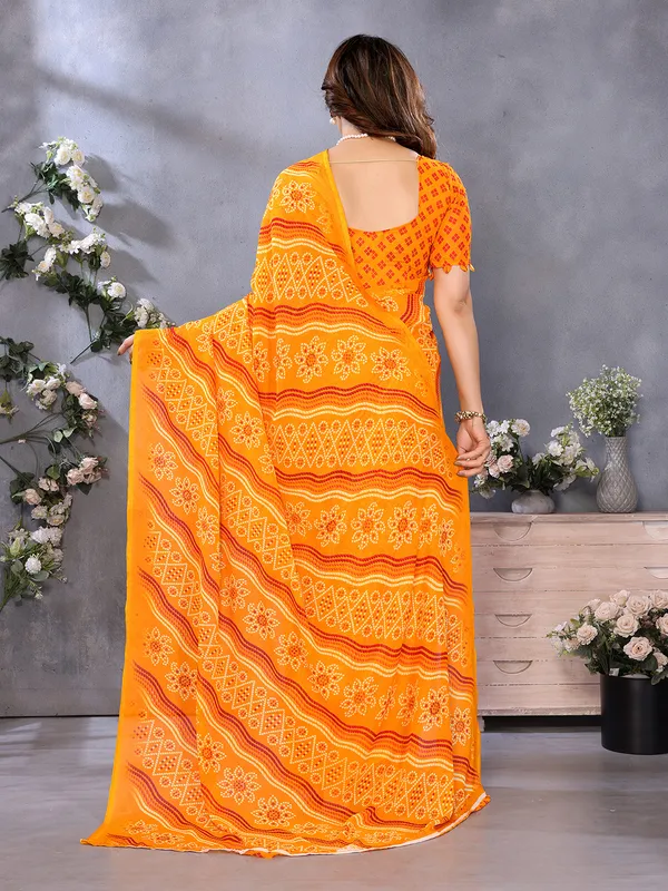 Ombre,_Paisley,_Printed_Bandhani_Georgette_Saree_(Yellow)