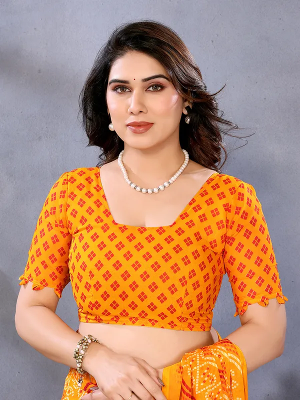 Ombre,_Paisley,_Printed_Bandhani_Georgette_Saree_(Yellow)
