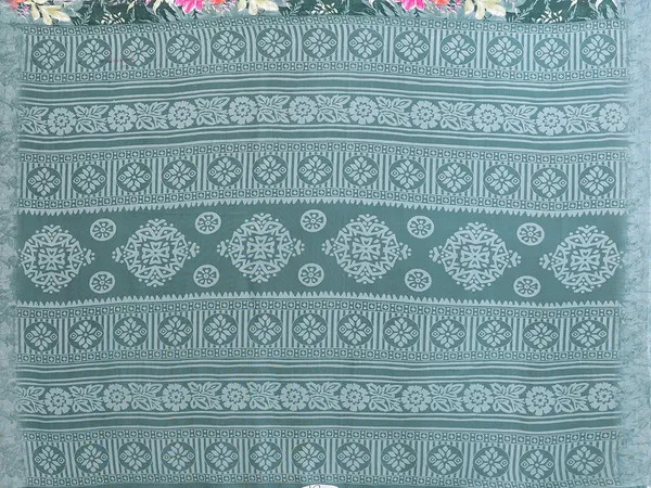 Floral_Print_Daily_Wear_Georgette_Saree_(Green)