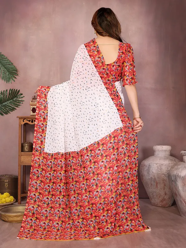 Floral_Print_Daily_Wear_Georgette_Saree��(White,_Red)
