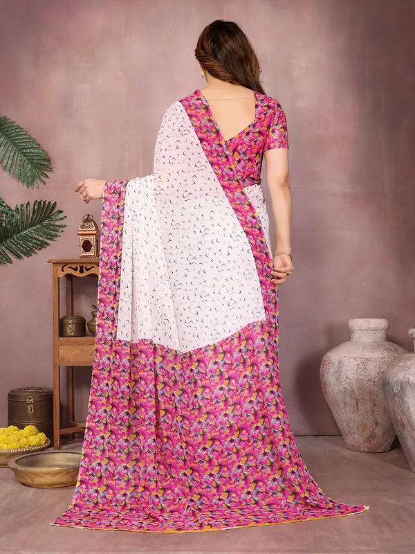 Floral_Print_Daily_Wear_Georgette_Saree��(White,_Pink)
