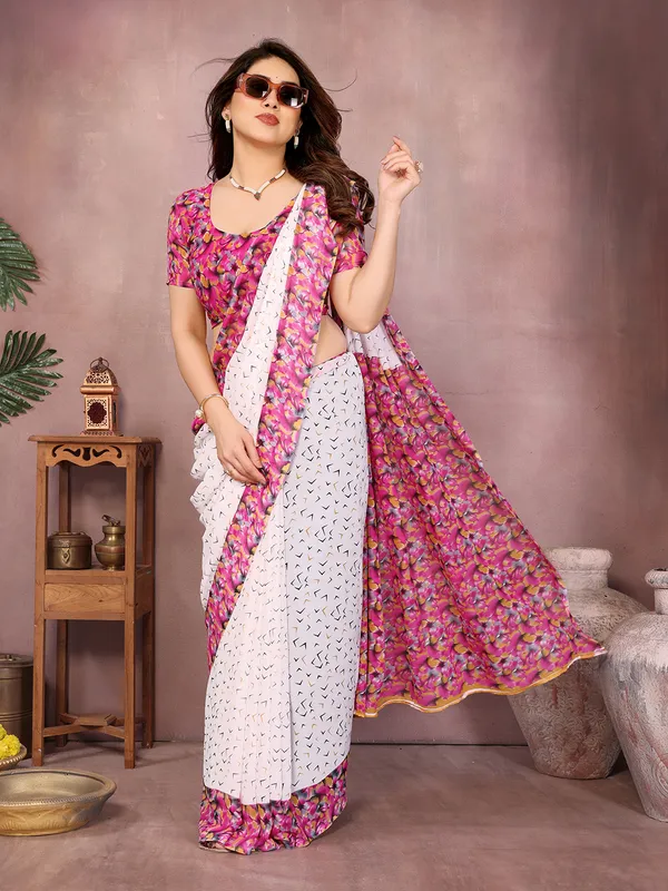Floral_Print_Daily_Wear_Georgette_Saree��(White,_Pink)