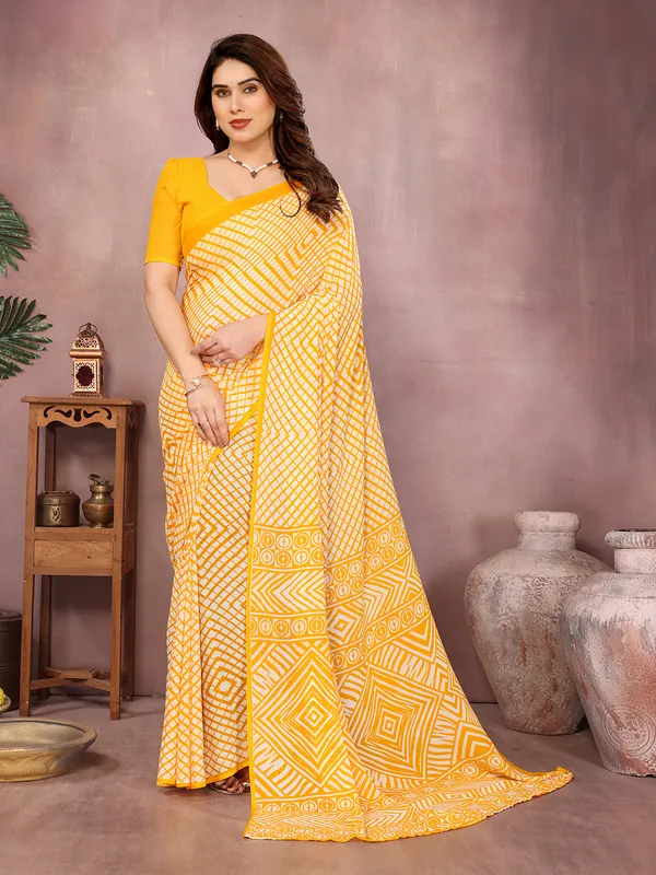 Printed_Daily_Wear_Georgette_Saree��Yellow)