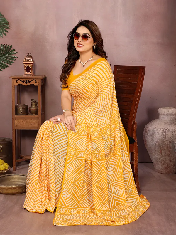 Printed_Daily_Wear_Georgette_Saree��Yellow)