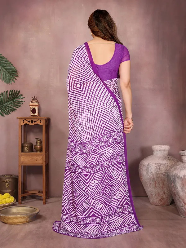 Printed_Daily_Wear_Georgette_Saree��(Purple)