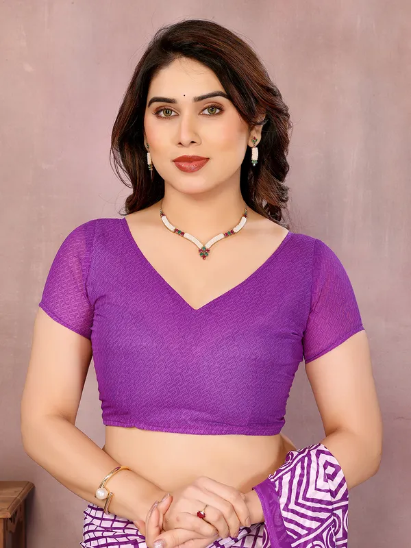 Printed_Daily_Wear_Georgette_Saree��(Purple)