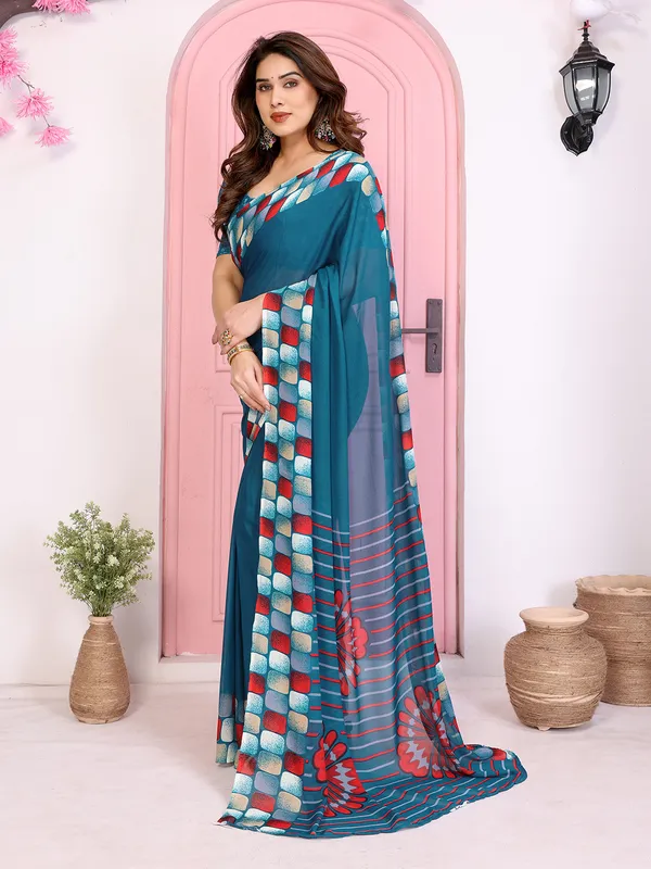 Geomentric_Print_Georgette_Saree_(Rama)