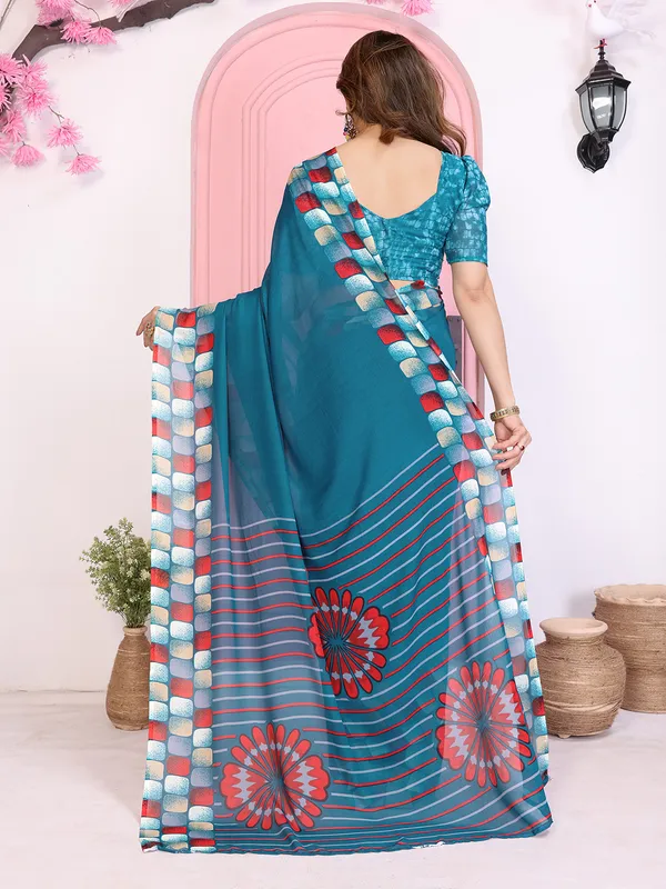 Geomentric_Print_Georgette_Saree_(Rama)