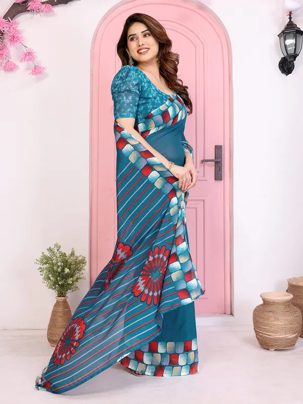 Geomentric_Print_Georgette_Saree_(Rama)