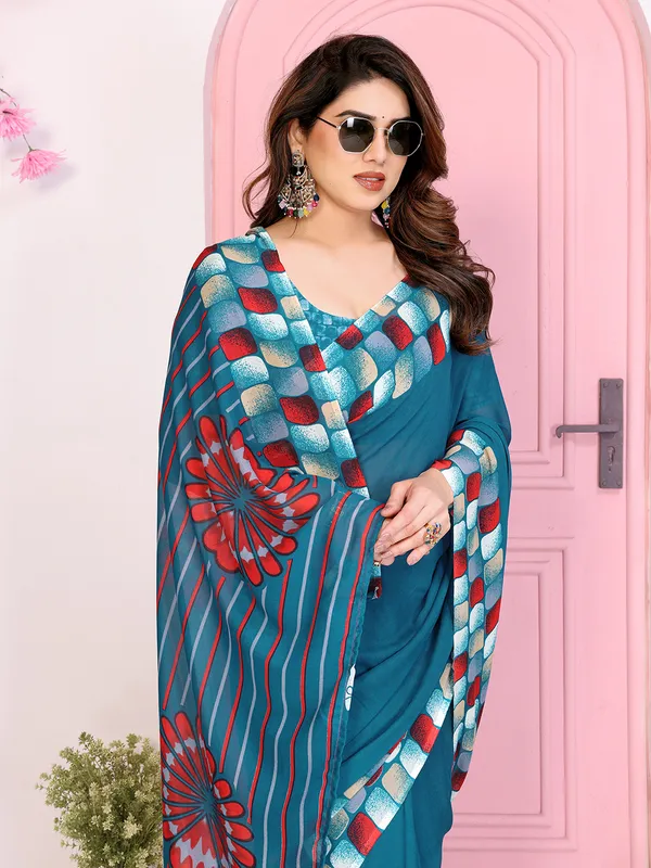 Geomentric_Print_Georgette_Saree_(Rama)