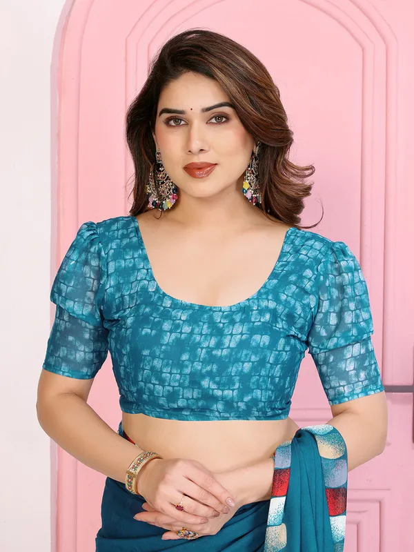 Geomentric_Print_Georgette_Saree_(Rama)
