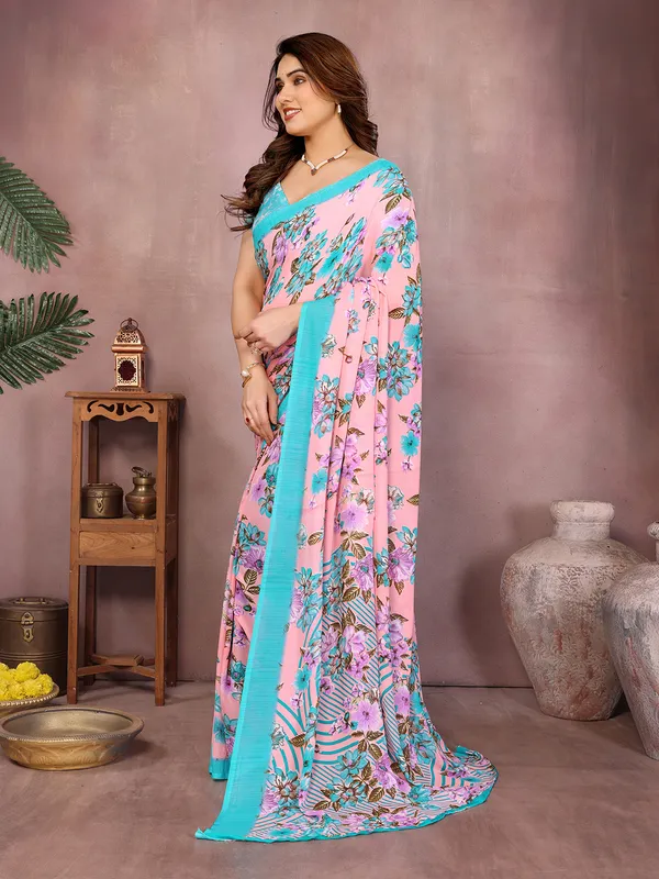 Floral_Print_Daily_Wear_Georgette_Saree��(Light_Blue,_Pink)