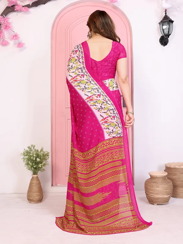 Animal_Print_Georgette_Saree_(Pink)