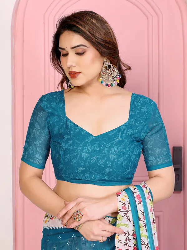Animal_Print_Georgette_Saree_(Rama)