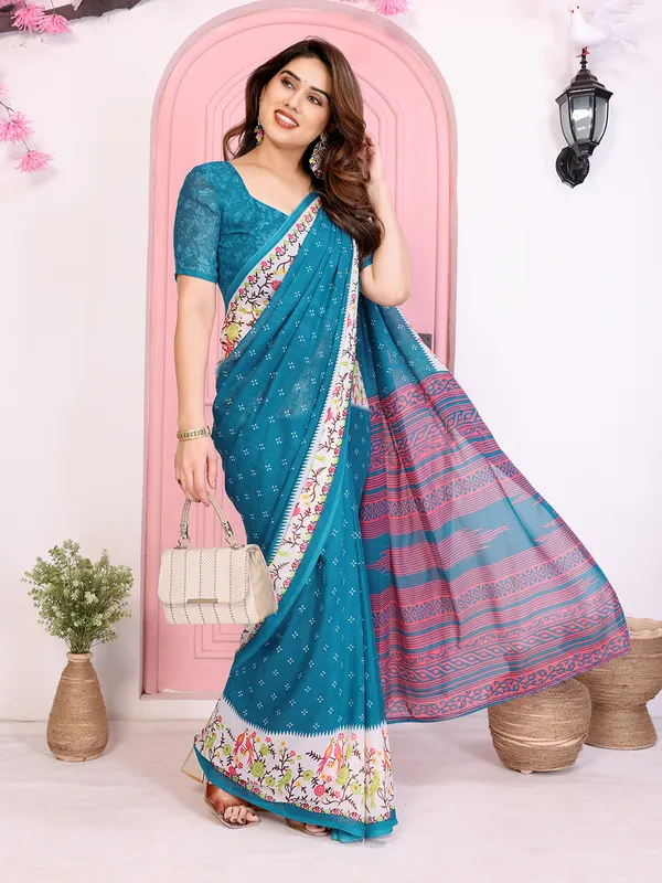 Animal_Print_Georgette_Saree_(Rama)