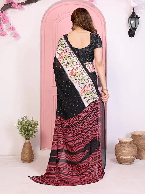 Animal_Print_Georgette_Saree_(Black)