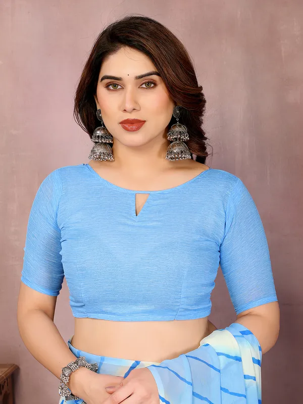 Laheria_Print_Georgette_Saree_(Blue)