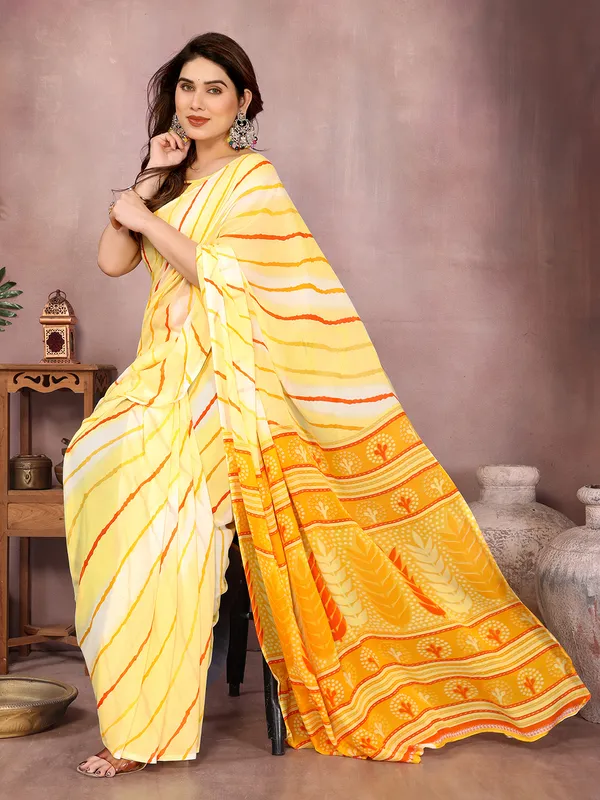 Laheria_Print_Georgette_Saree_(Yellow)