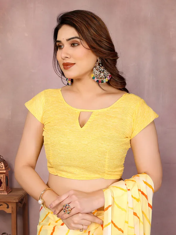 Laheria_Print_Georgette_Saree_(Yellow)