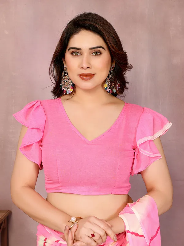 Laheria_Print_Georgette_Saree_(PInk)