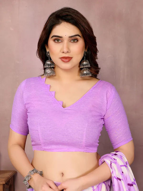 Laheria_Print_Georgette_Saree_(Purple)