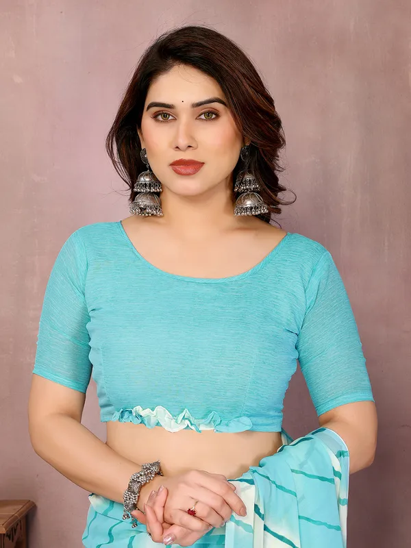 Laheria_Print_Georgette_Saree_(Rama)