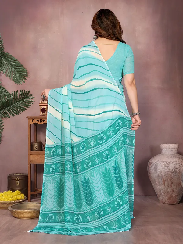 Laheria_Print_Georgette_Saree_(Rama)