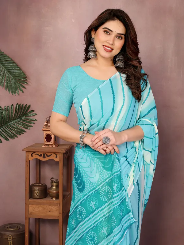 Laheria_Print_Georgette_Saree_(Rama)