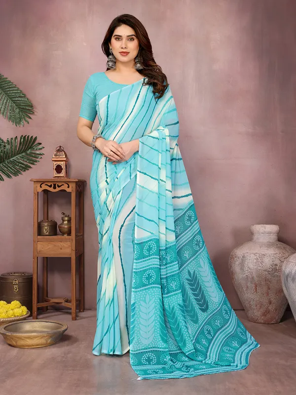 Laheria_Print_Georgette_Saree_(Rama)