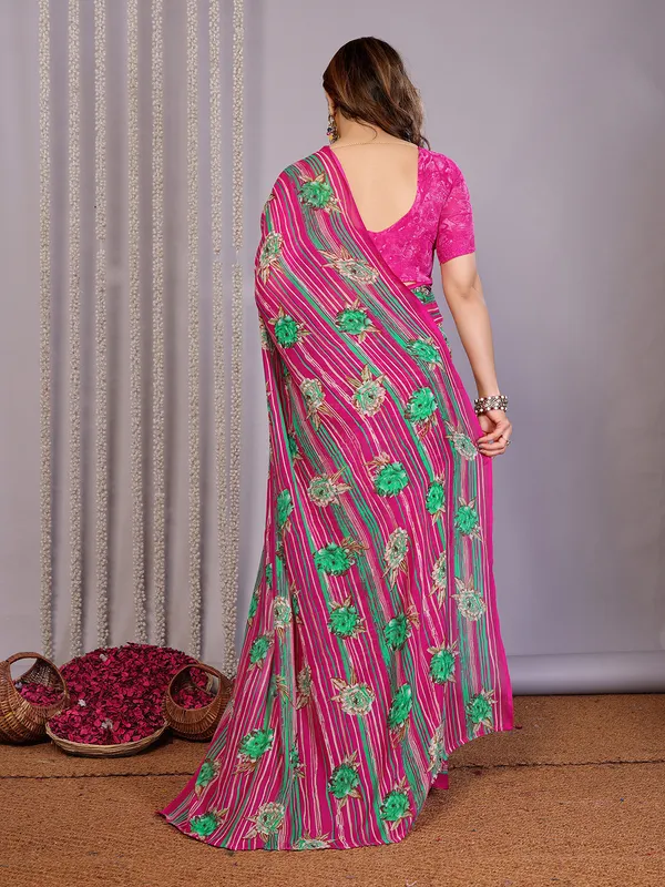 Floral_Print_Daily_Wear_Georgette_Saree��(PInk)