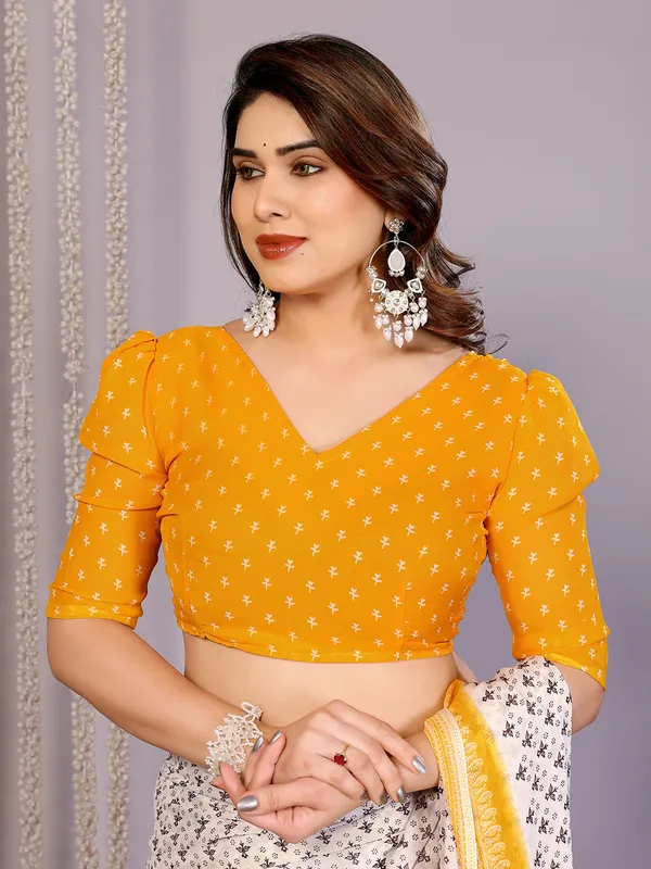 Floral_Print_Daily_Wear_Georgette_Saree��(Yellow)