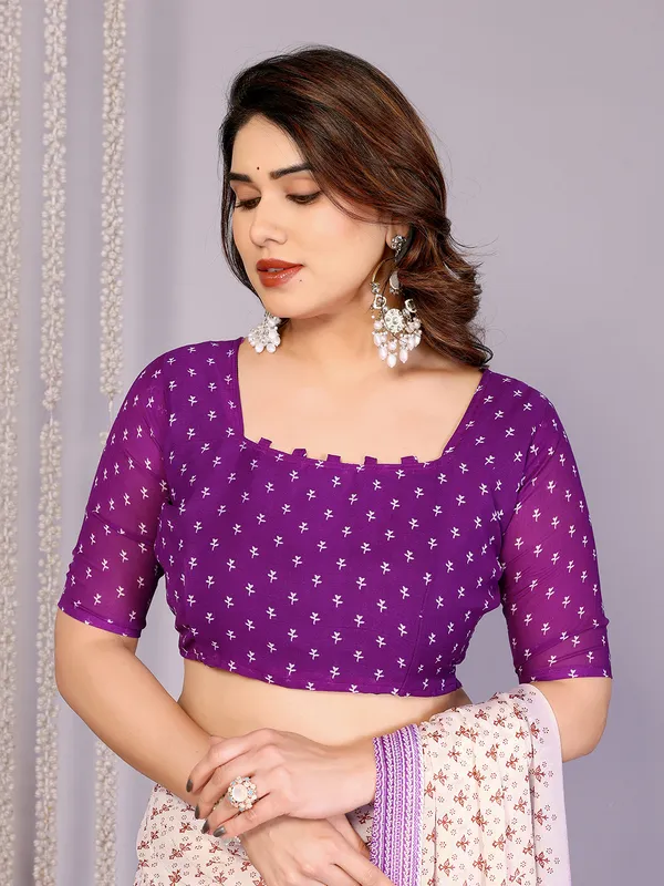 Floral_Print_Daily_Wear_Georgette_Saree��(Purple)