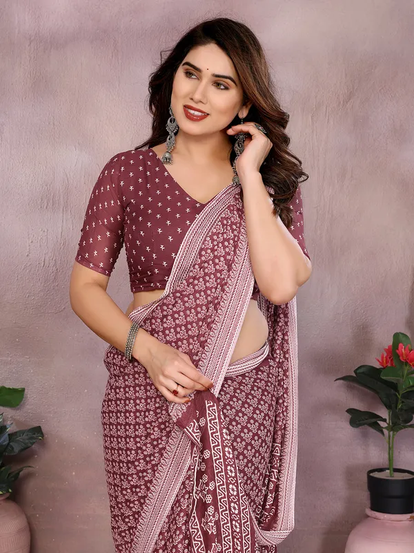 Floral_Print_Daily_Wear_Georgette_Saree_(Pink)