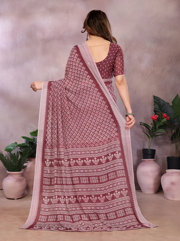 Floral_Print_Daily_Wear_Georgette_Saree_(Pink)