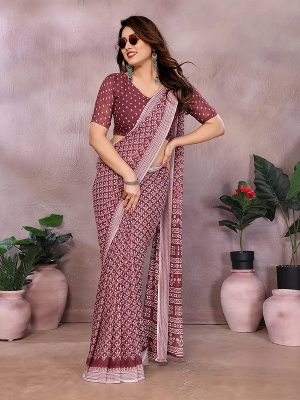 Floral_Print_Daily_Wear_Georgette_Saree_(Pink)