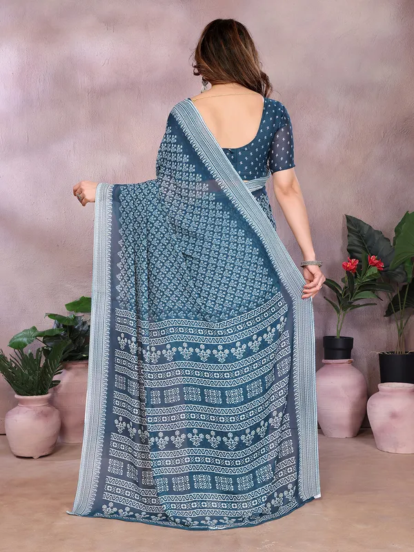 Floral_Print_Daily_Wear_Georgette_Saree_(Rama)
