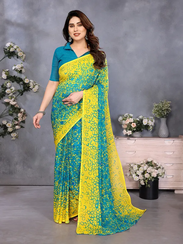 Geometric_Print_Georgette_saree_With_Unstitched_Blouse_Piece_(Blue)