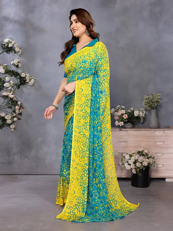 Geometric_Print_Georgette_saree_With_Unstitched_Blouse_Piece_(Blue)