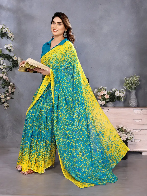 Geometric_Print_Georgette_saree_With_Unstitched_Blouse_Piece_(Blue)