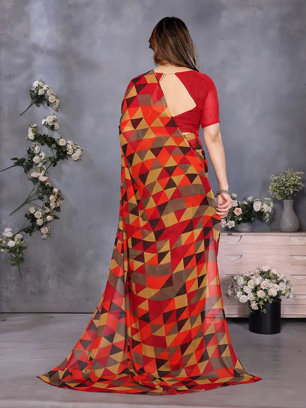 Geometric_Print_Georgette_saree_With_Unstitched_Blouse_Piece_(Multi)