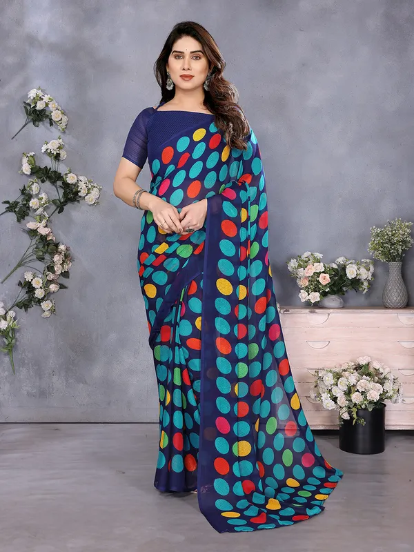 Geometric_Print_Georgette_saree_With_Unstitched_Blouse_Piece_(Blue)