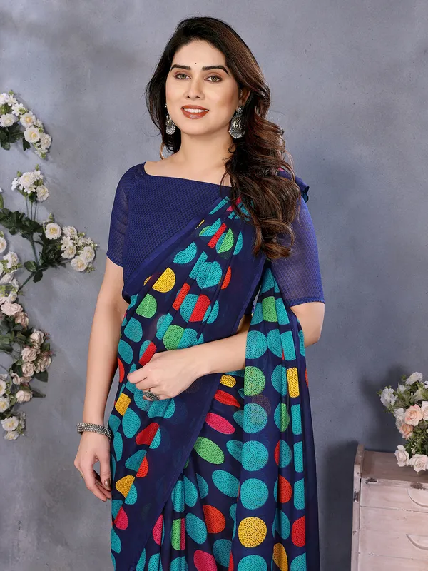 Geometric_Print_Georgette_saree_With_Unstitched_Blouse_Piece_(Blue)