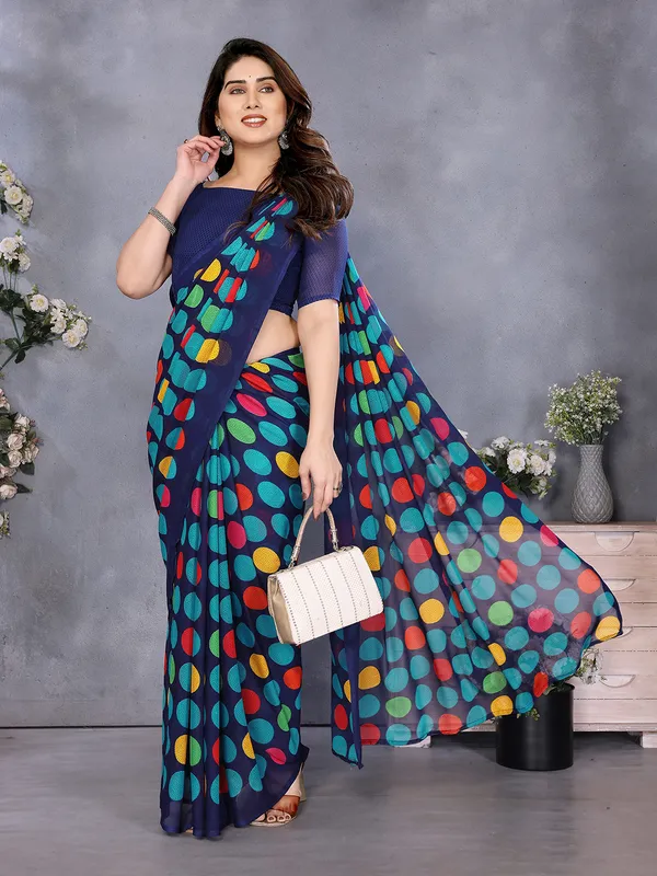 Geometric_Print_Georgette_saree_With_Unstitched_Blouse_Piece_(Blue)
