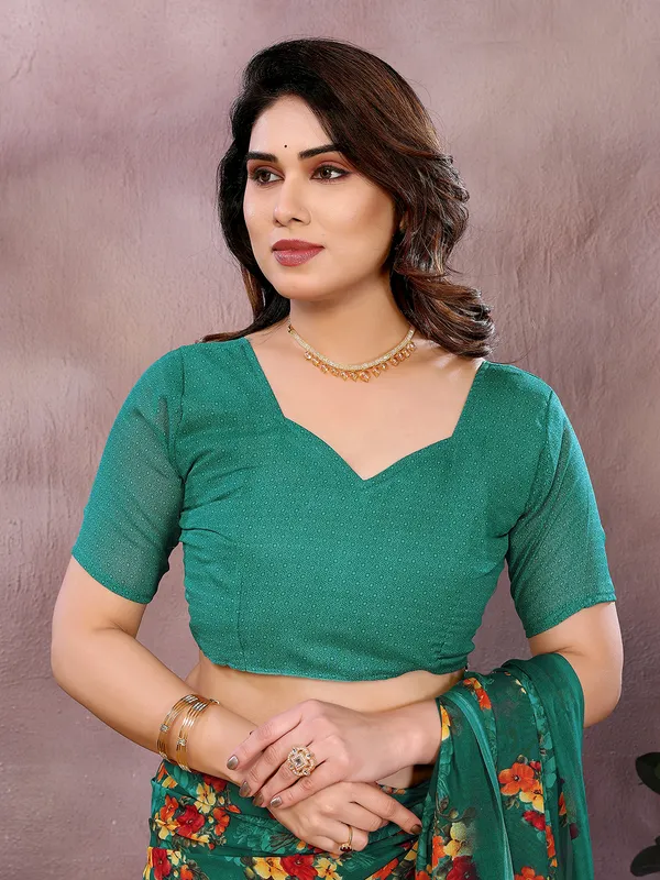 Floral_Print_Georgette_saree_With_Unstitched_Blouse_Piece_(Rama)